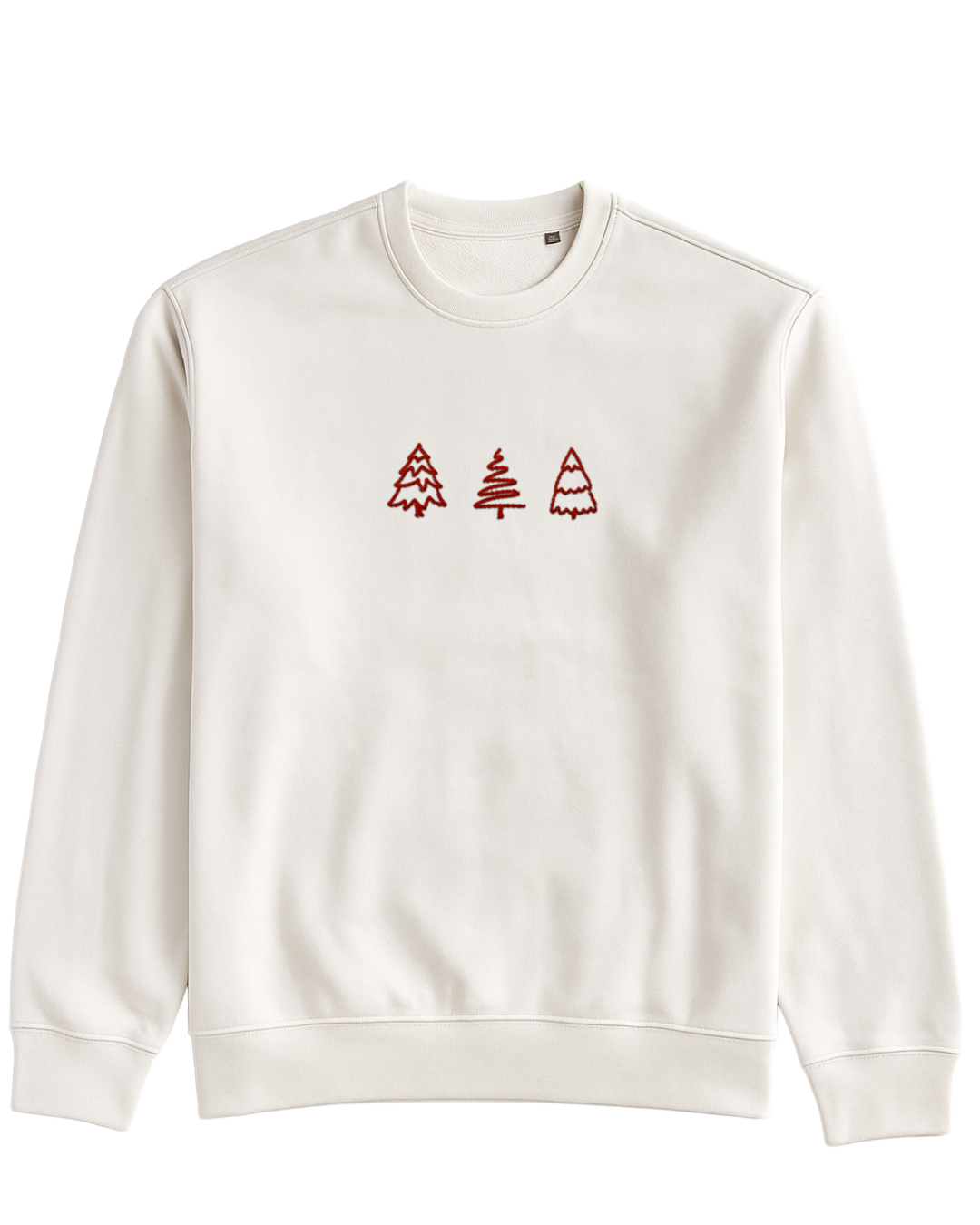 Božični pulover s tremi minimalističnimi smrekicami