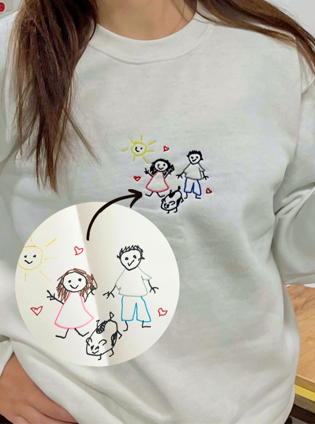 Personaliziran pulover z otroško risbo