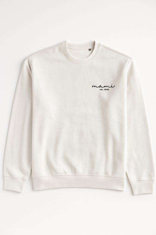Pulover/hoodie z napisom mami in letnico - minimalistično