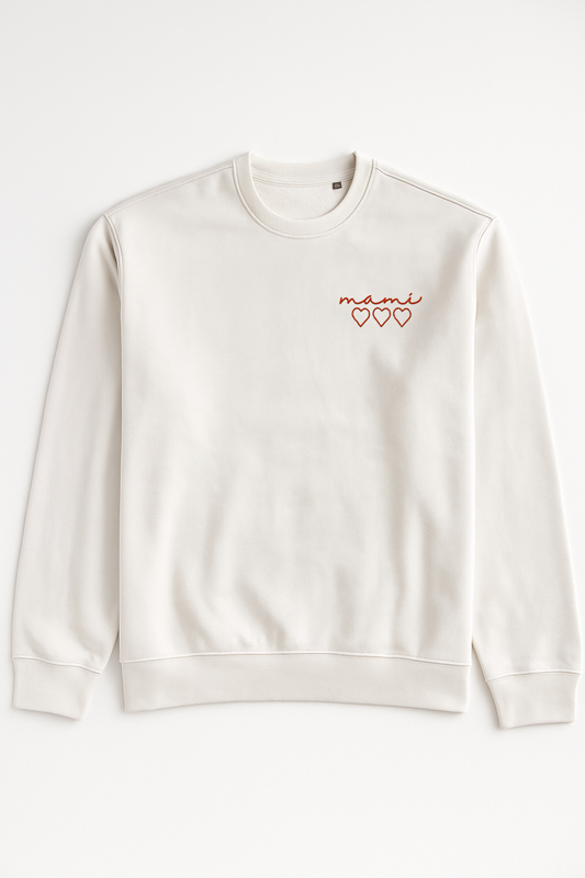 Pulover/hoodie Mami z vezenimi srčki (po številu otrok)