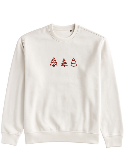 Božični pulover s tremi minimalističnimi smrekicami