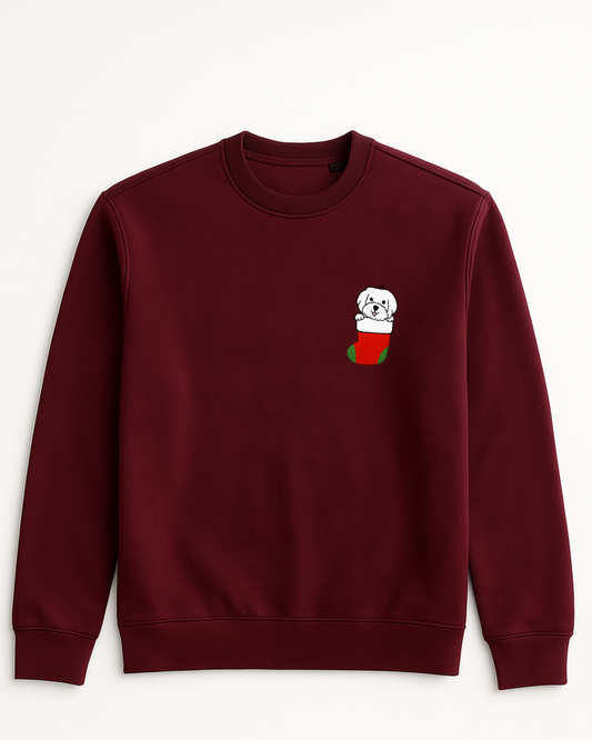 Pulover z ljubljenčkom - božični motiv