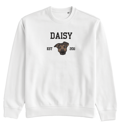 Pulover/Hoodie z vezenim portretom ljubljenčka z imenom in datumom