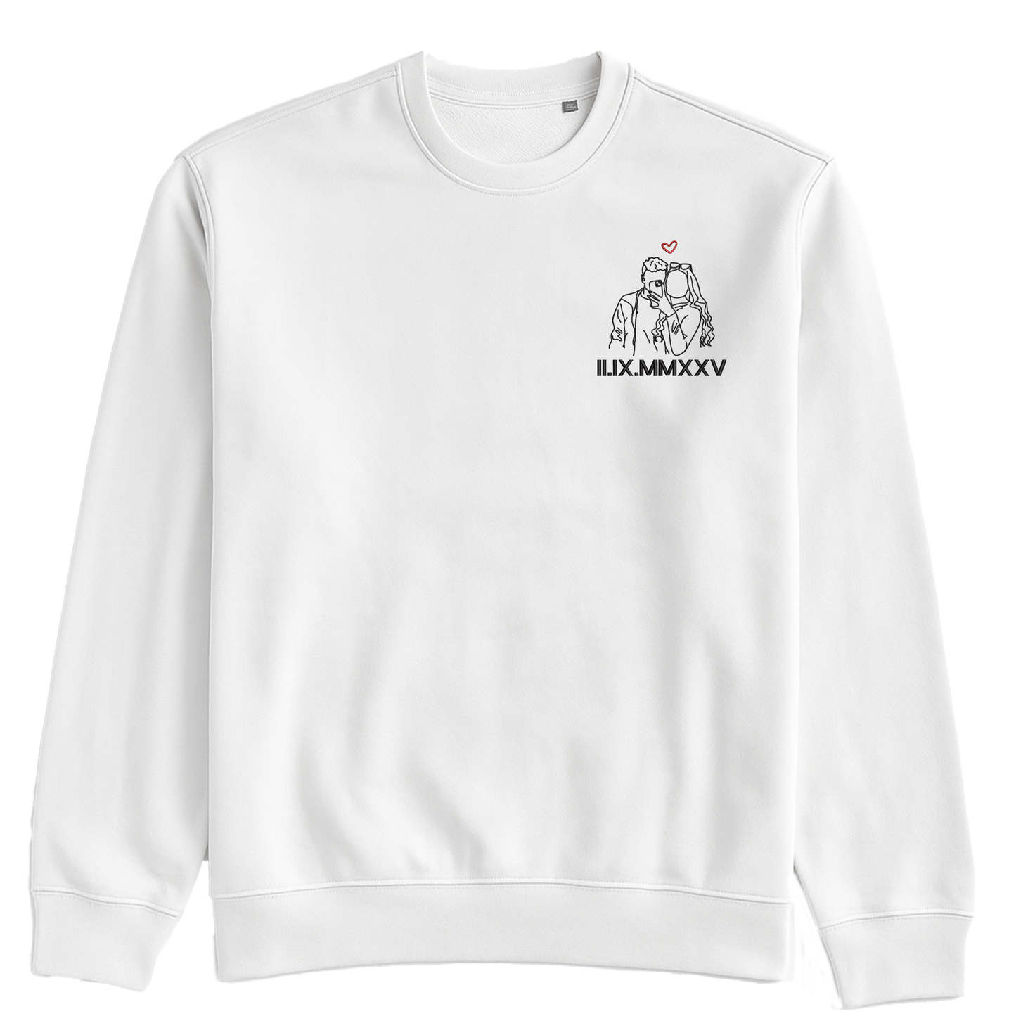 Personaliziran pulover/hoodie z obrisom fotografije in datumom v rimskih številkah
