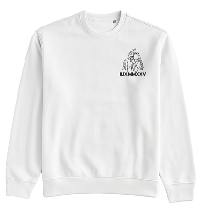 Personaliziran pulover/hoodie z obrisom fotografije in datumom v rimskih številkah