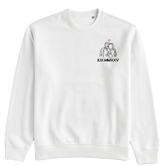 Personaliziran pulover/hoodie z obrisom fotografije in datumom v rimskih številkah